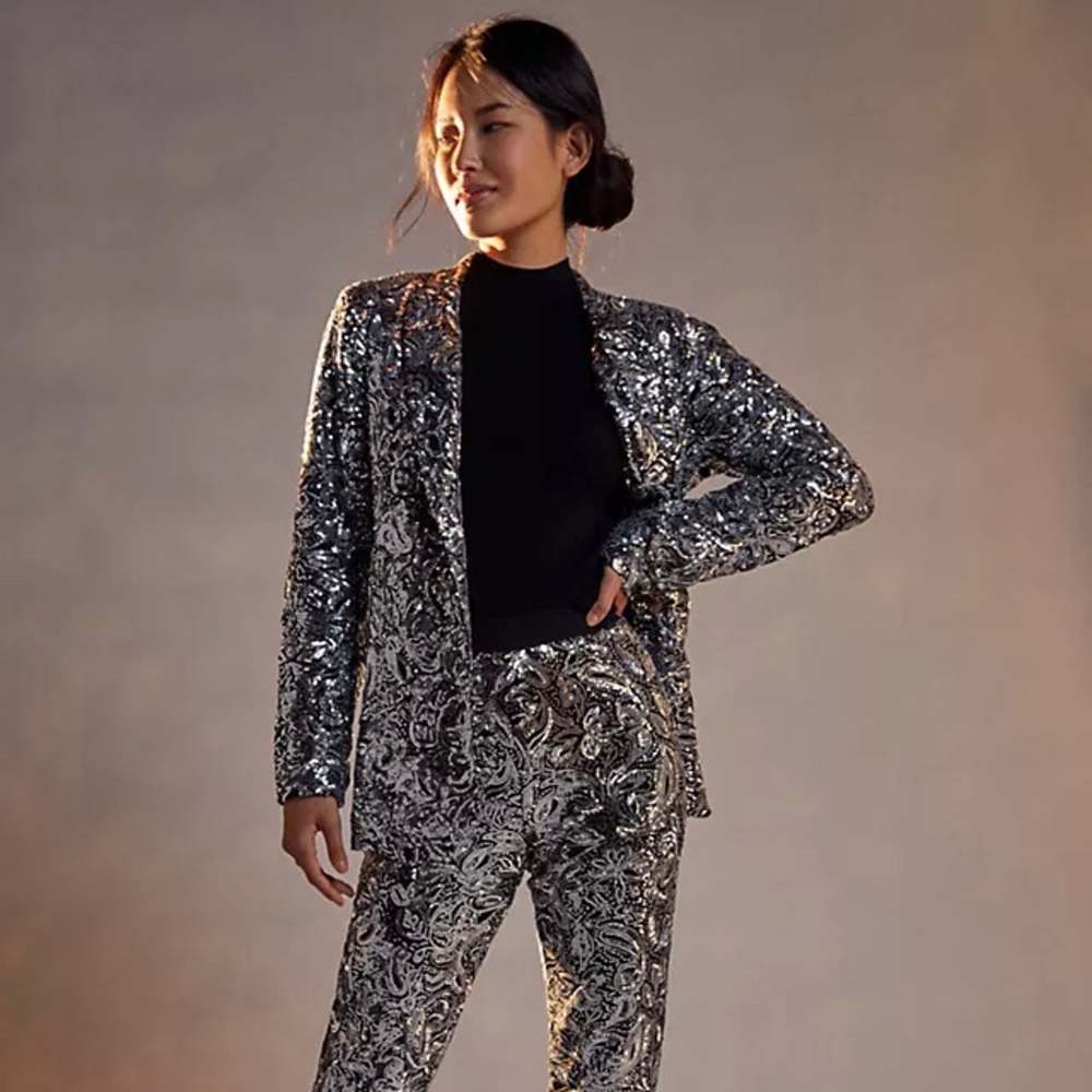 Anthropologie Pascaline Sequined Trousers - Sm NWT